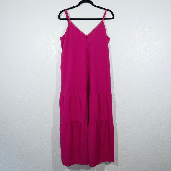 New Ted Baker Deep Pink Luann Button Through Cami Dress Size 8 - Picture 2 of 9